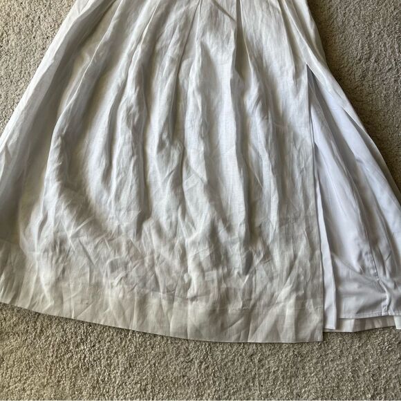 NEW Reformation Coucou Linen Midi Dress White Classic Pleated Size 6 - Picture 5 of 11